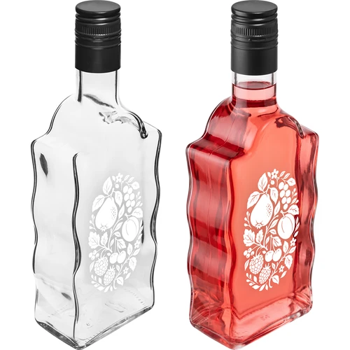 Flaska Klasztorna 500 ml med skruvkork och tryck ”Frukter”, mönster 1 - 4