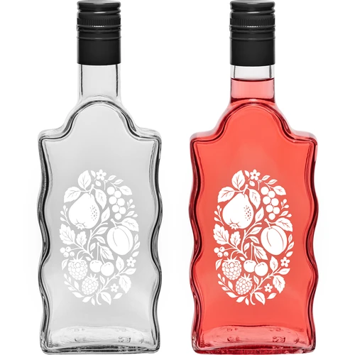 Flaska Klasztorna 500 ml med skruvkork och tryck ”Frukter”, mönster 1 - 3