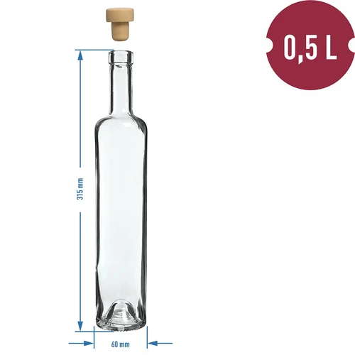Flaska Marina 500 ml med kork, 1 st - 4