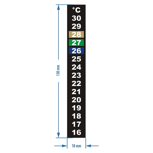 Flytande kristalltermometer (+16°C till +30°C) 13cm - 2