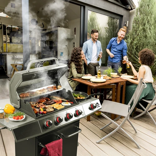 Gasolgrill dragON BBQ101, 11,7 kW, svart-silver - 3