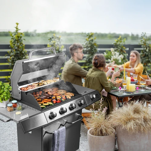 Gasolgrill dragON BBQ201, 18,8 kW, silver - 3
