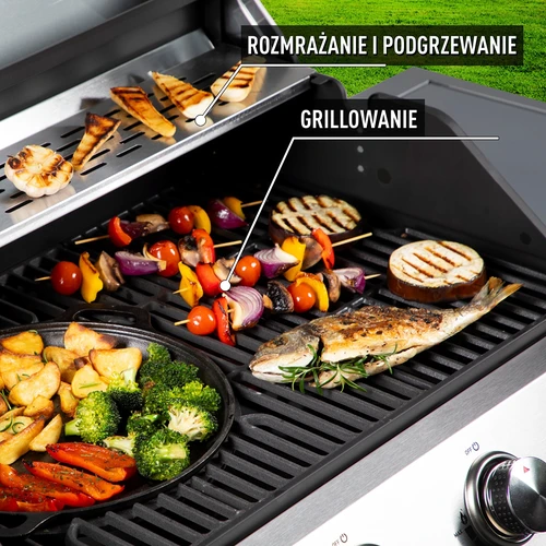 Gasolgrill dragON BBQ201, 18,8 kW, silver - 6
