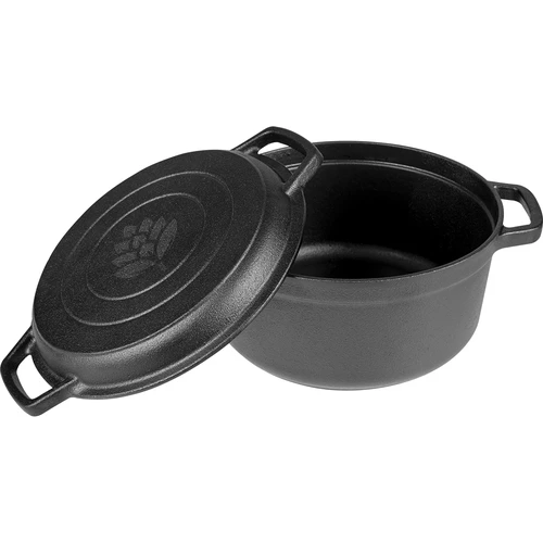 Gjutjärnsgryta med stekpanna, 5 L + 1 L - 4