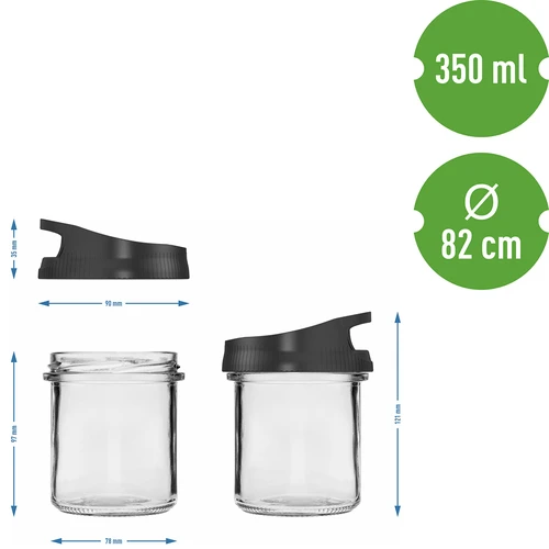 Glasbehållare 350 ml, med lock för upphängning - 5
