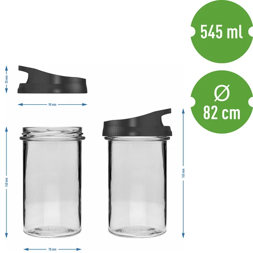 Glasbehållare 545 ml, med lock för upphängning - 5