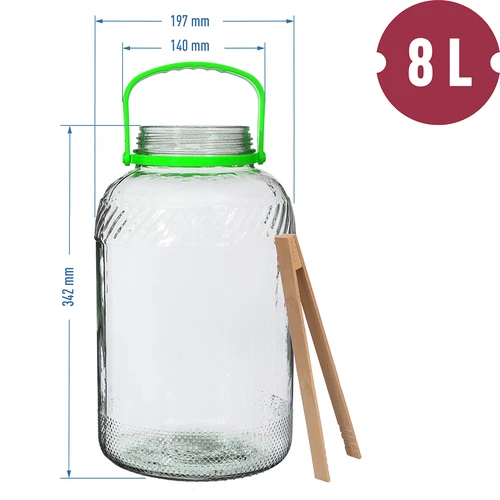 Glasburk 8 L, med tång - 6