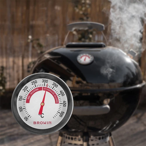 Grill- och BBQ-termometer, från 50 till +500°C, bimetallisk, 5,3cm - 6