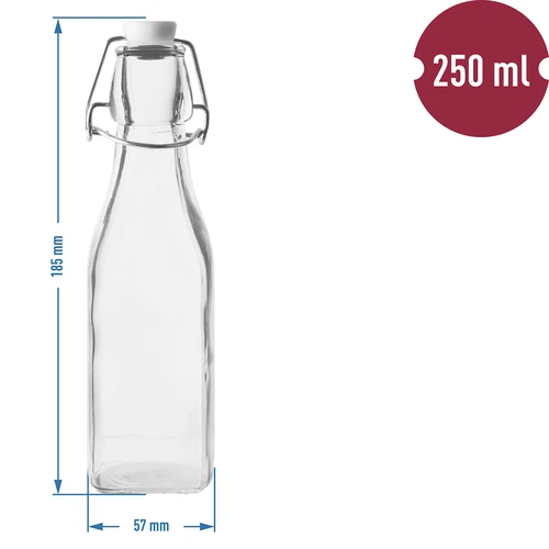 Hermetisk Kvadratisk Flaska 250 ml - 2