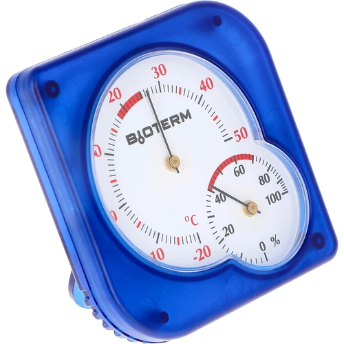 Inomhustermometer bimetall med hygrometer (-20 till +50°C), blå - 2