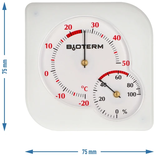 Inomhustermometer bimetall med hygrometer (-20 till +50°C), vit - 4