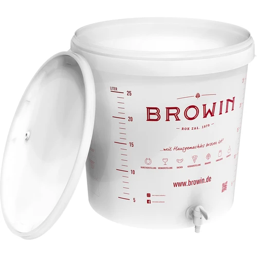 Jäsningsbehållare 30L med lock och kran DE - 3