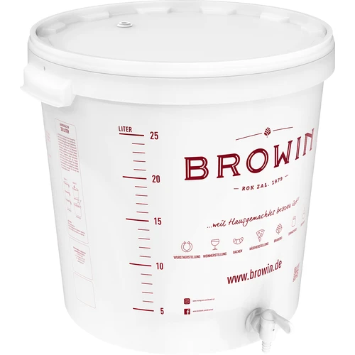 Jäsningsbehållare 30L med lock och kran DE - 4