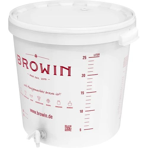 Jäsningsbehållare 30L med lock och kran DE - 14