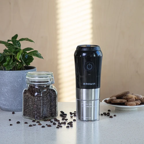 Kaffekvarn - elektrisk, med kvarnstenar, med bryggare och mugg - 14