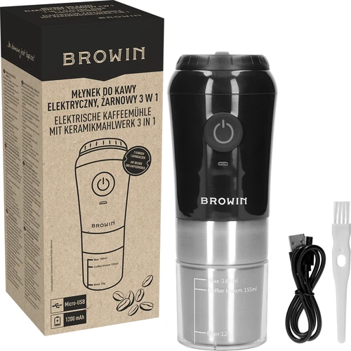 Kaffekvarn - elektrisk, med kvarnstenar, med bryggare och mugg - 12