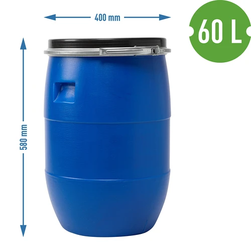 Kålfat 60 L, med tryckring, blått, Sterk - 9