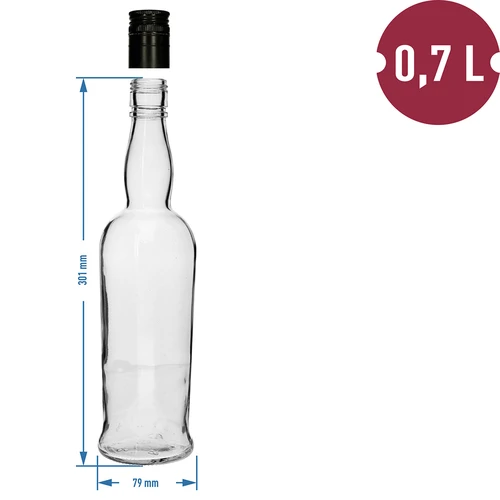 Kaptenflaska 700 ml med skruvkork, 1 st. - 4