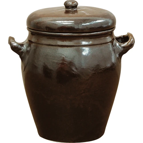 Keramik - kruka 1,6l rustik med lock