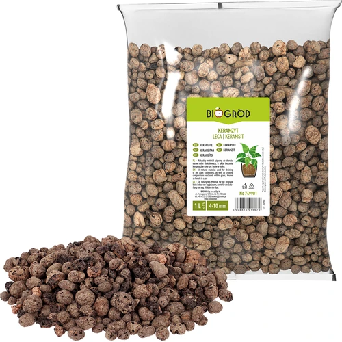 Keramzit för krukväxter, trädgårdsskötsel och skogar i glas, 4-10 mm, 1L