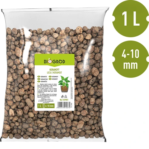 Keramzit för krukväxter, trädgårdsskötsel och skogar i glas, 4-10 mm, 1L - 3