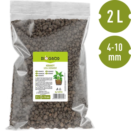 Keramzit för krukväxter, trädgårdsskötsel och skogar i glas, 4-10 mm, 2L - 3