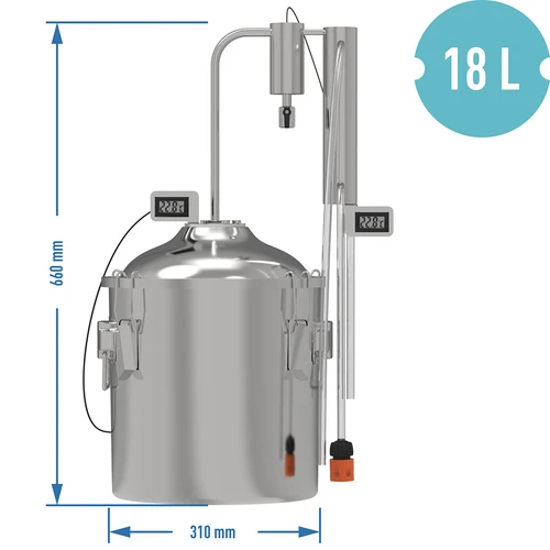 Klassisk destillator Convex 18 L - 1 avskiljare - 8