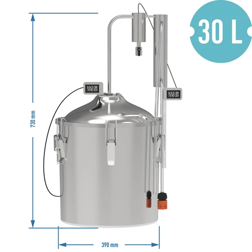 Klassisk destillator Convex 30 L - 1 avskiljare - 8