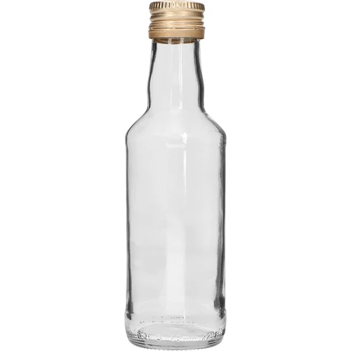 Klassisk spritflaska 200 ml, med guldfärgad skruvkapsyl Ø 28, 1 st.