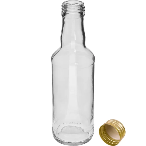 Klassisk spritflaska 200 ml, med guldfärgad skruvkapsyl Ø 28, 1 st. - 2