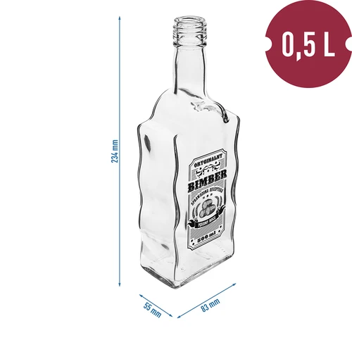Klasztorna-flaska 500 ml med skruvkork, tryck "Bimber", 1 st. - 5