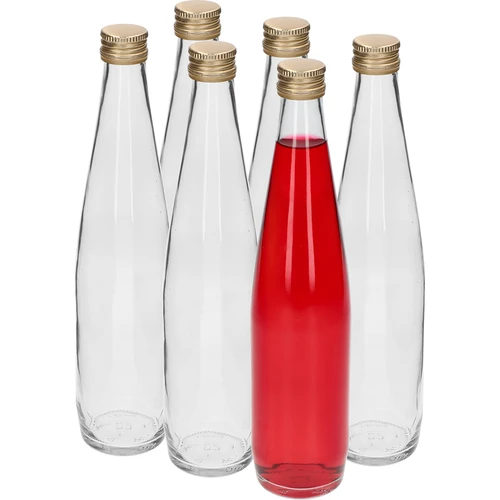 Klubowa-flaska 500 ml med guldfärgad skruvkapsyl, set om 6 st. - 3