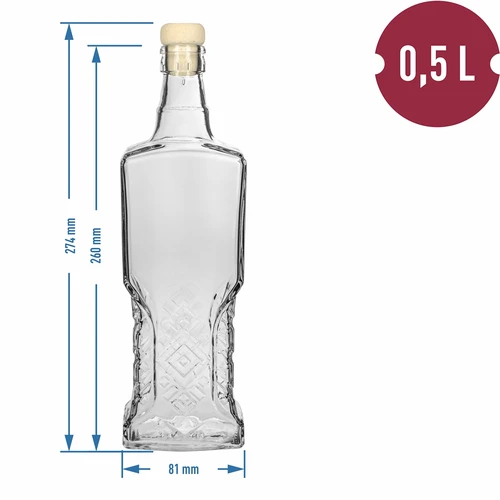 Kredensowa-flaska 500 ml med kork - 5