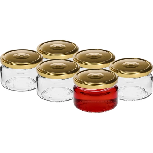Låg burk 200ml - med guldfärgat lock fi 82/6, 6st. - 2