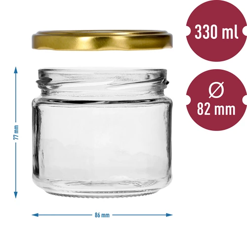 Låg burk 330ml - med guldlock fi 82/6, 6st. - 7