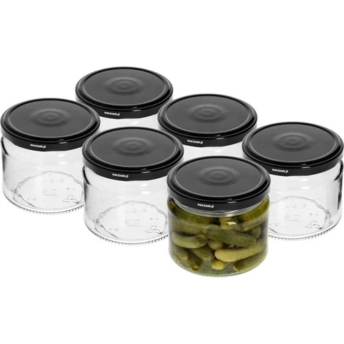 Låg burk 330ml - med svart lock fi 82/6, 6st. - 3