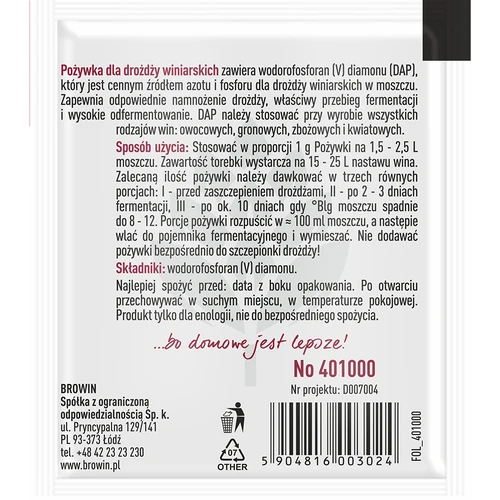 Näring för vinjäst, 10 g - 2