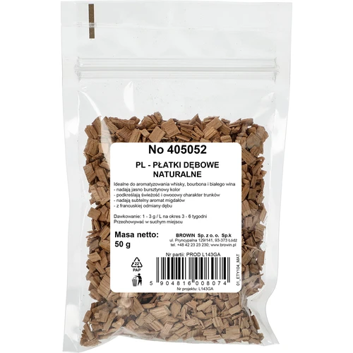 Naturliga ekflingor för aromatisering av alkohol (whisky, vitt vin), 50 g - 2