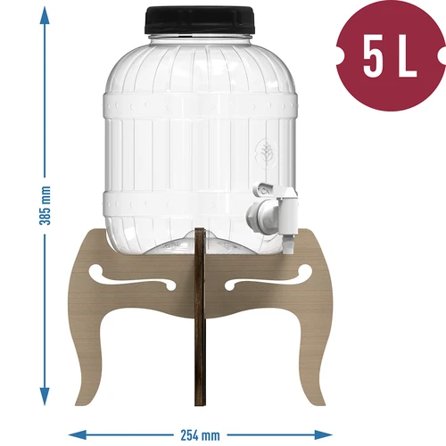 Okrossbar burk 5L med kran och tvåsidigt, träställ - 12