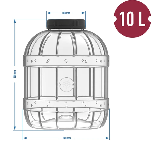Okrossbar, multifunktionell burk med svart lock, 10L - 3