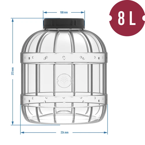 Okrossbar, multifunktionell burk med svart lock, 8L - 3