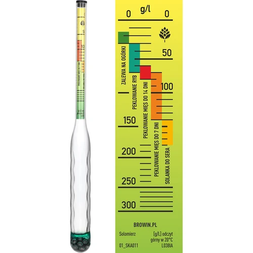 Okrossbar salinometer med mätcylinder, mätområde: 0–300 g salt/L - 4