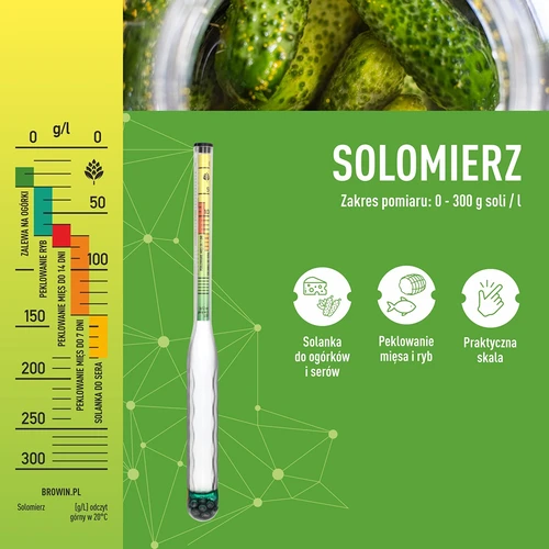 Okrossbar saltmätare med provrör, mätområde: 0–300 g salt/L - 5