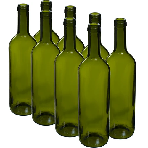 Olivgrön vinflaska 0,75 L - förpackning med 8 st.