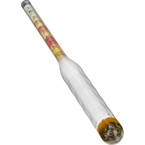 Oslagbar hydrometer för mjöd med mätcylinder, mätområde 10–50°Blg - 2