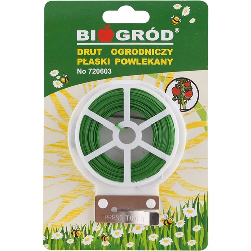 Platt trädgårdstråd, PVC-belagd 50m x 2mm - 3