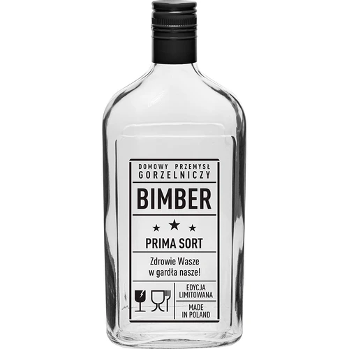 Plunta 500 ml med skruvkork, tryck ”Bimber PRL”, 1 st.
