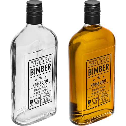 Plunta 500 ml med skruvkork, tryck ”Bimber PRL”, 1 st. - 4