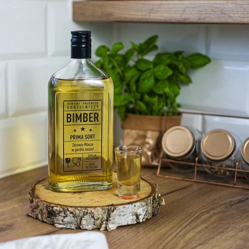 Plunta 500 ml med skruvkork, tryck ”Bimber PRL”, 1 st. - 6