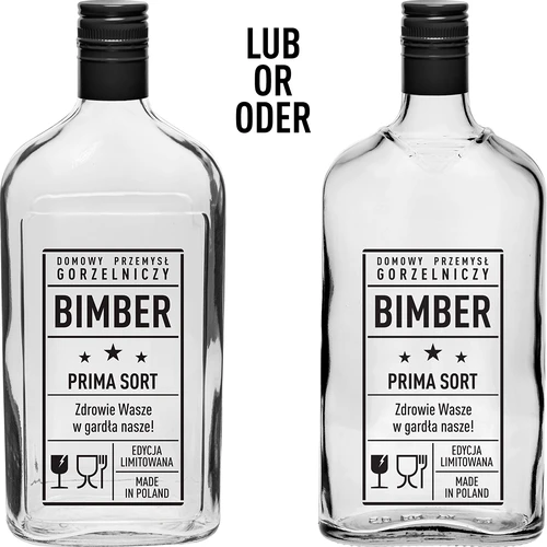 Plunta 500 ml med skruvkork, tryck ”Bimber PRL”, 1 st. - 2